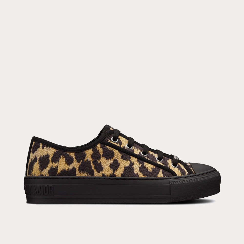 Walk'n'Dior Beige Multicolor Mizza Embroidered Cotton Low Top Sneakers