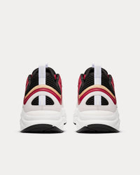 B22 White and Black Technical Mesh with Burgundy, White and Gold-Tone Calfskin Low Top Sneakers