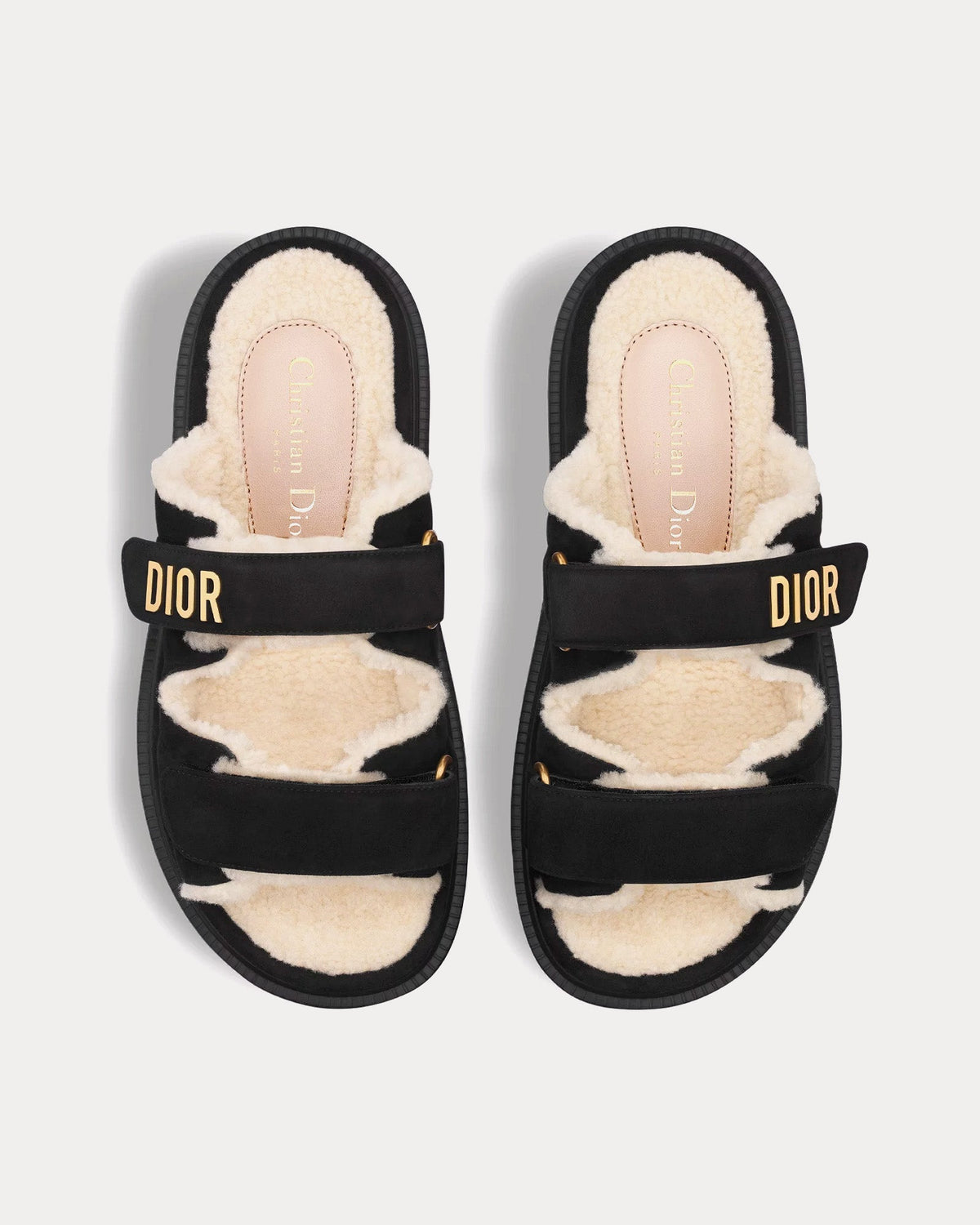 Dioract Suede Goatskin Black Slides
