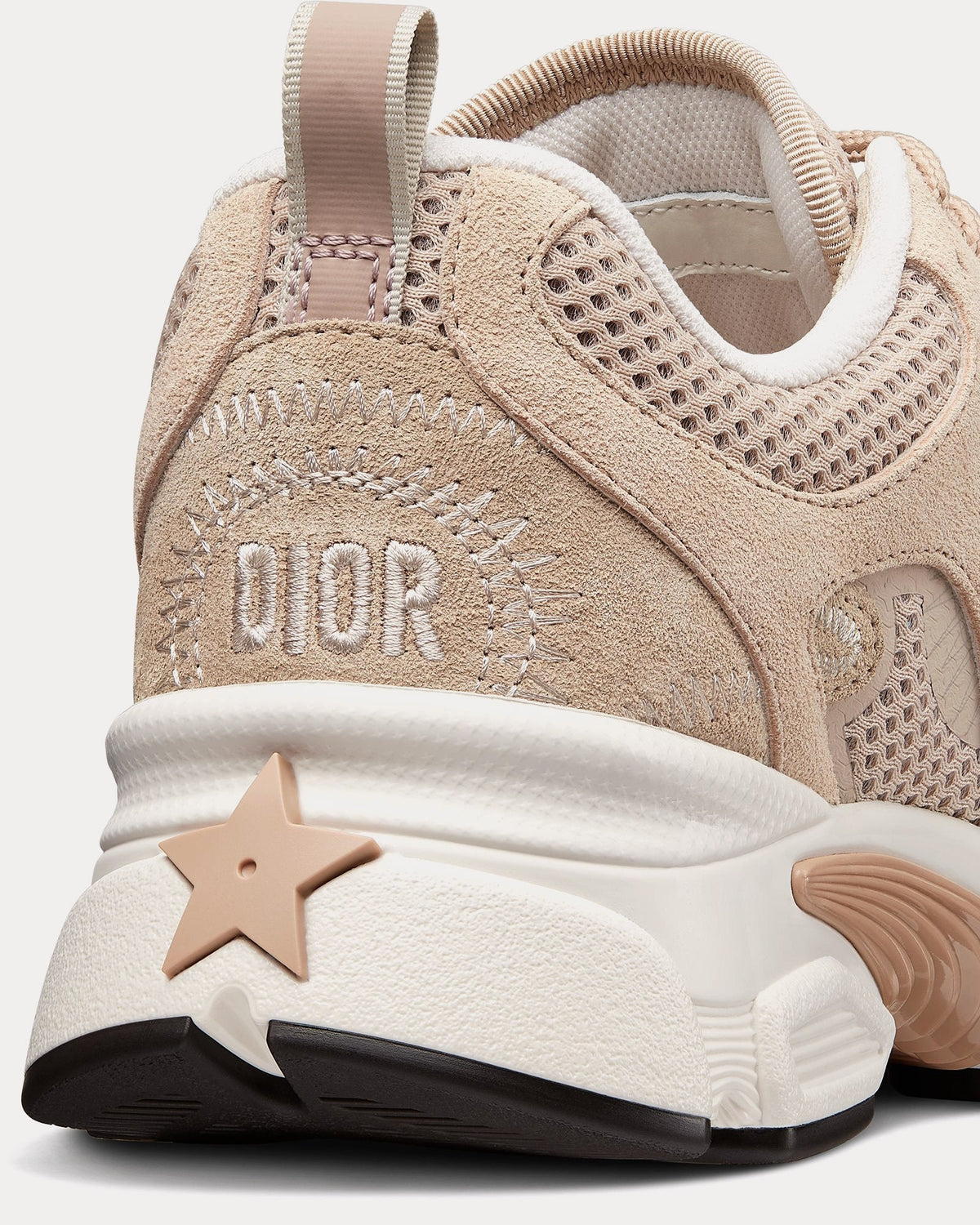 Chrono Mesh & Suede Calfskin Nude Low Top Sneakers