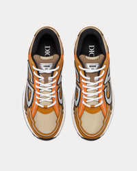 B30 Cream Mesh with Orange and Brown Technical Fabric Low Top Sneakers