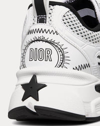 Chrono White and Black Mesh with Leather-Effect Panels Low Top Sneakers