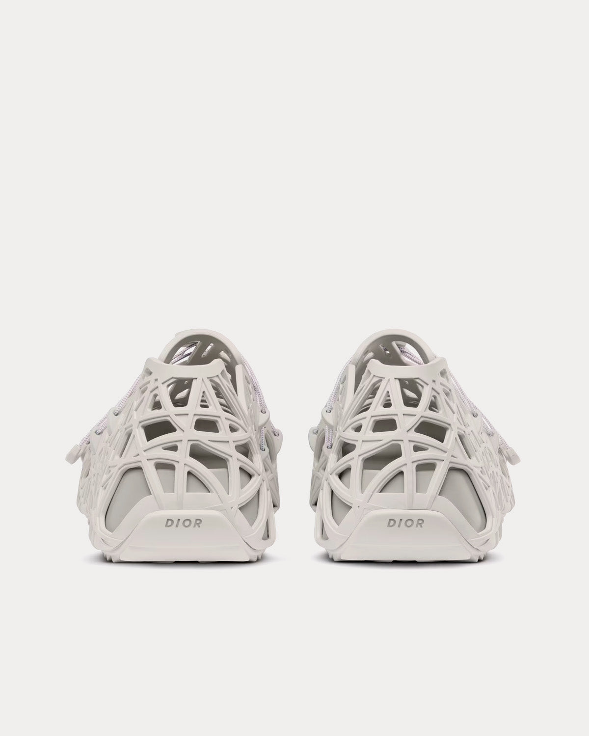 Dior Warp White Cosmo Rubber with Warped Cannage Motif Sandals