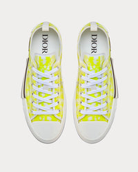 B23 White and Yellow Dior Oblique Canvas Low Top Sneakers
