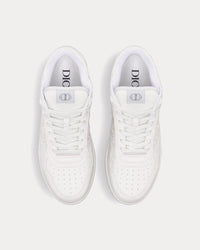 B27 White Grained Calfskin and White Dior Gravity Leather Low Top Sneakers