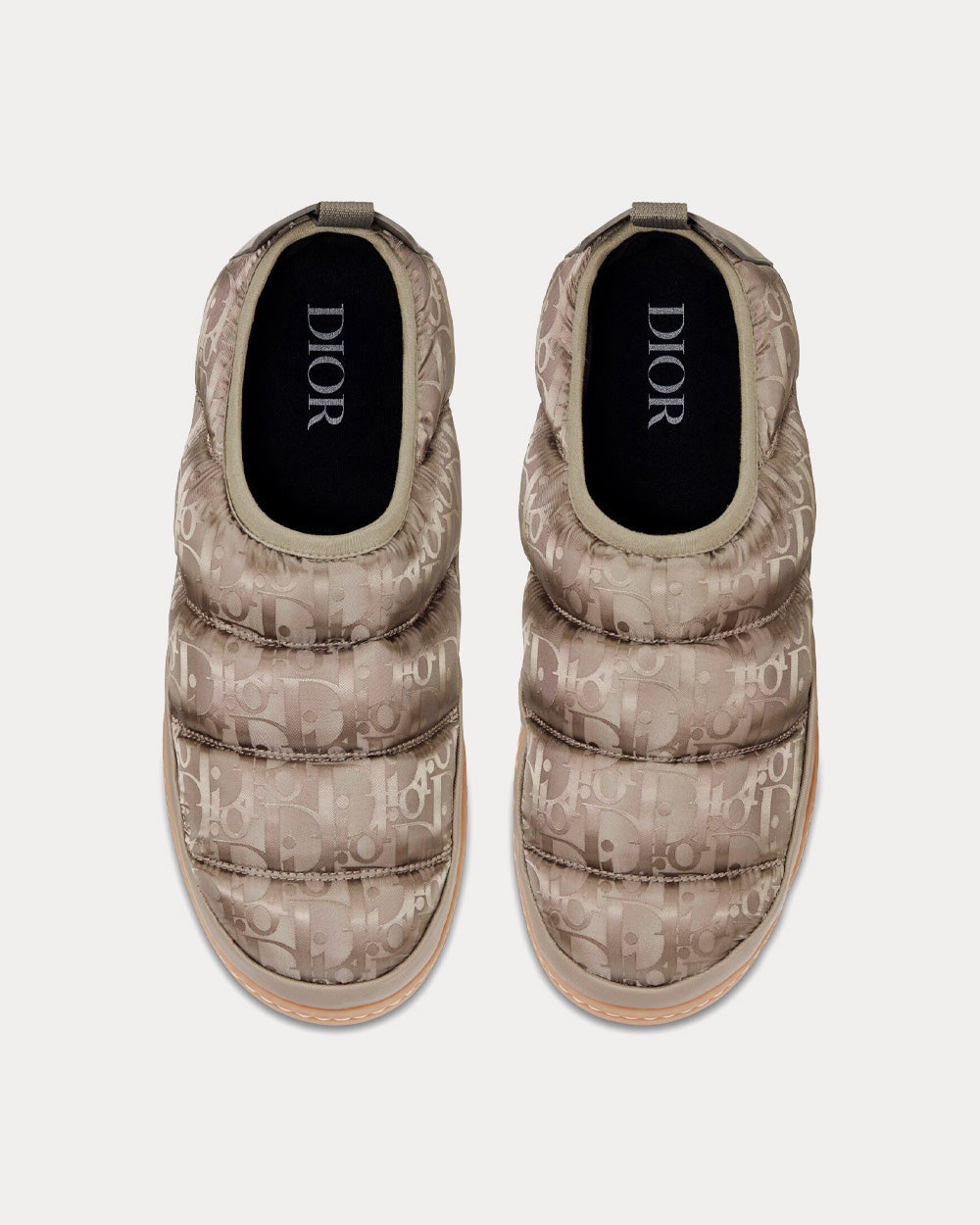 Snow Slipper Quilted Dior Oblique Mirage Technical Fabric Beige Slip Ons