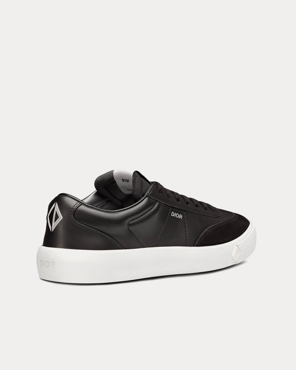B101 Black Smooth Calfskin and Nubuck Low Top Sneakers