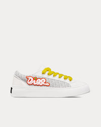 B33 Calfskin & Dior Oblique Canvas White / Grey Low Top Sneakers