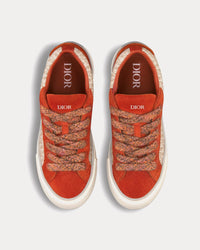 B33 Brown and Cream Dior Oblique Jacquard and Brown Suede Low Top Sneakers