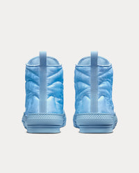 B23 Blue Dior Oblique Mirage Quilted Technical Fabric with Swirl Motif High Top Sneakers