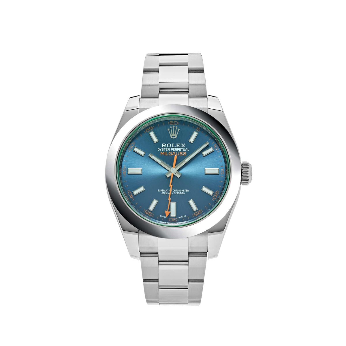 Rolex Milgauss 116400GV stainless steel with Z-Blue dial