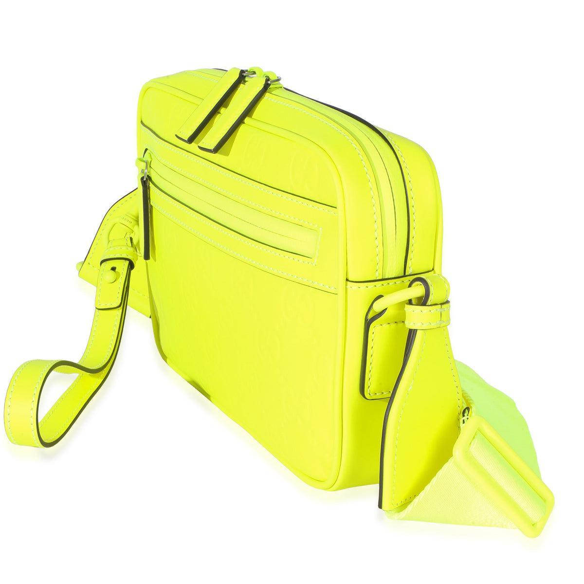 Vibrant Fluorescent Yellow Monogram Crossbody Bag