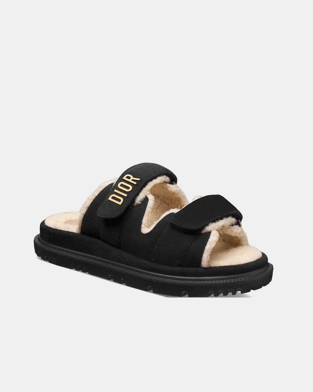 Dioract Suede Goatskin Black Slides