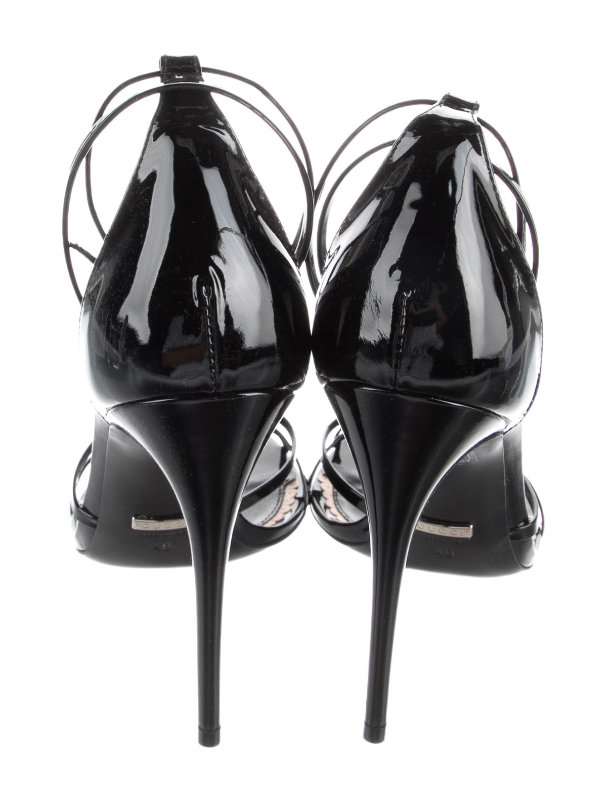 Gucci Double G Logo Patent Leather Sandals