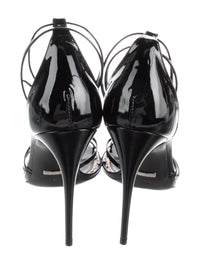 Gucci Double G Logo Patent Leather Sandals