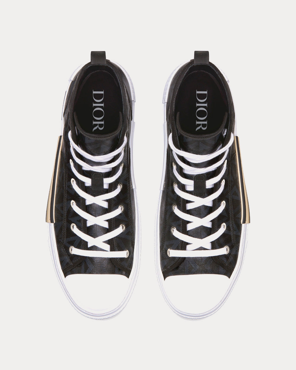 B23 Black CD Diamond Canvas High Top Sneakers