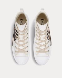 B23 White Canvas with AsteroDior Signature High Top Sneakers