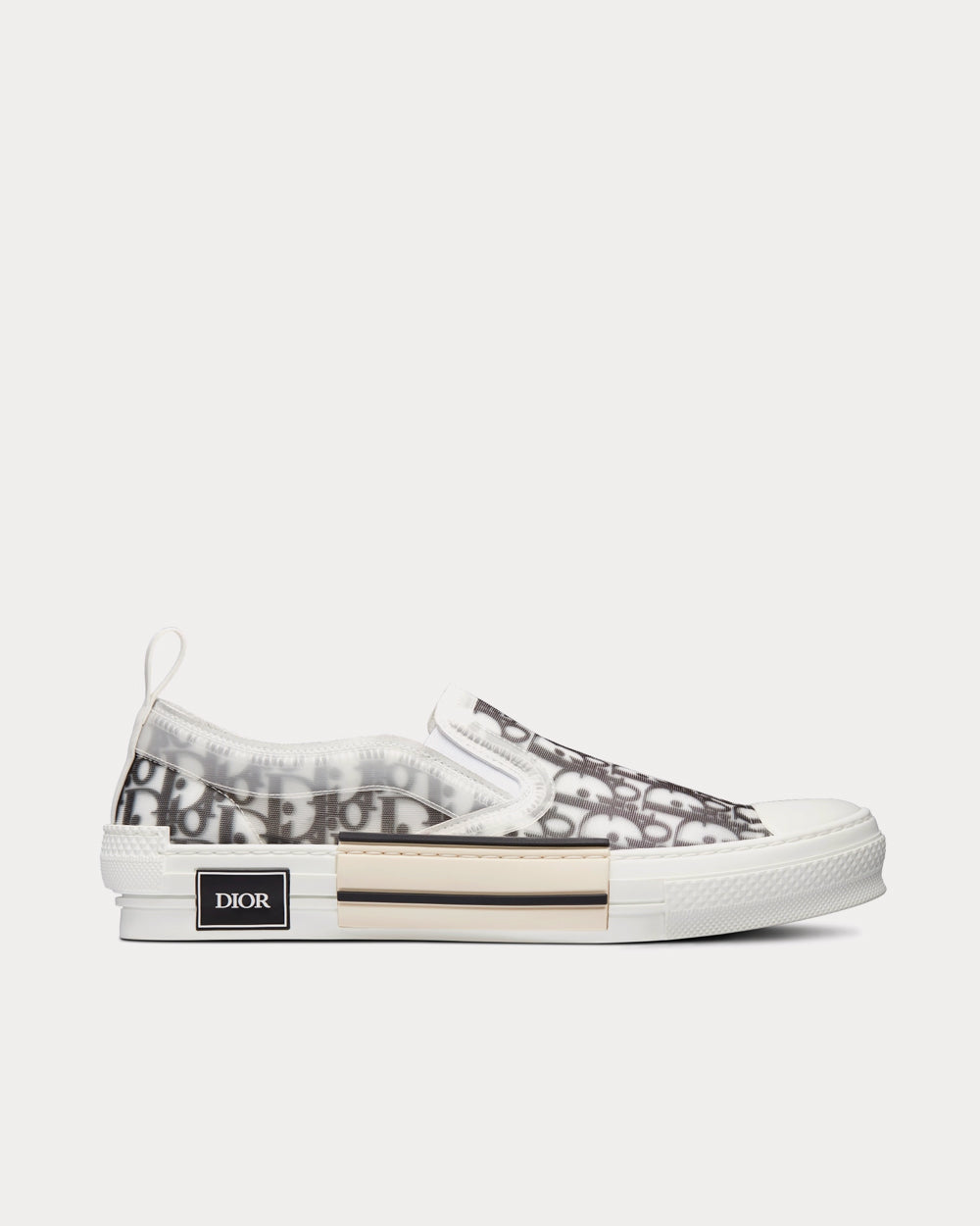B23 Black and White Dior Oblique Canvas Slip On Sneakers