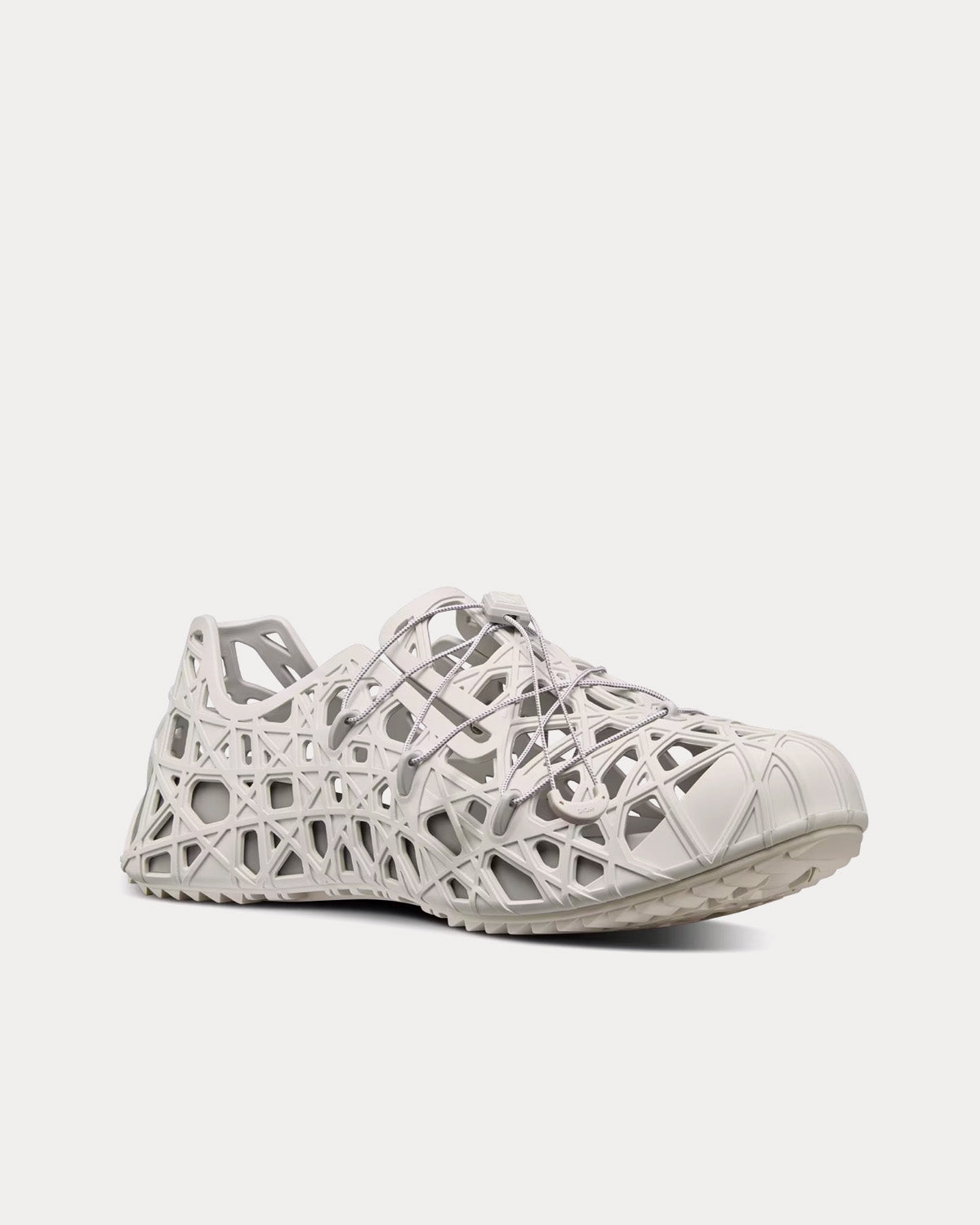 Dior Warp White Cosmo Rubber with Warped Cannage Motif Sandals
