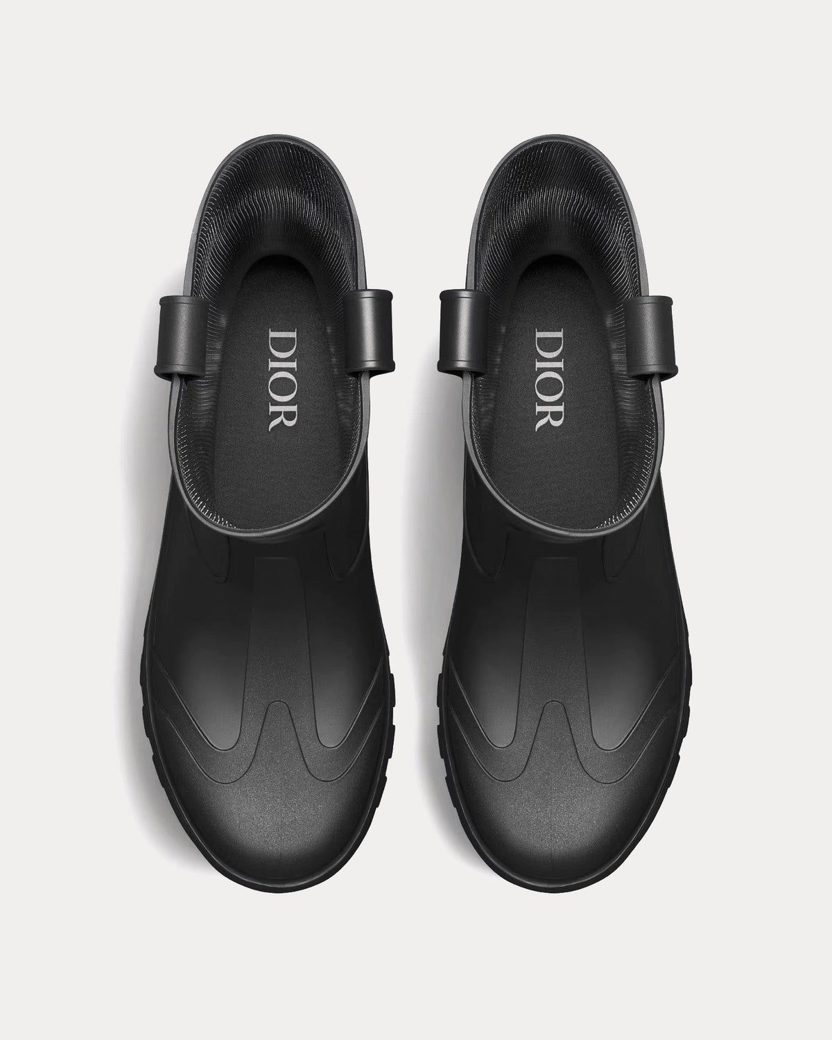 Garden Black Rubber with Dior Oblique Motif Rain Boots