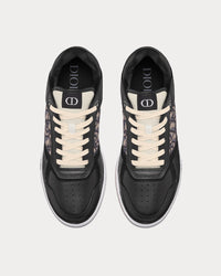 B27 Black Smooth Calfskin with Beige and Black Dior Oblique Jacquard Low Top Sneakers