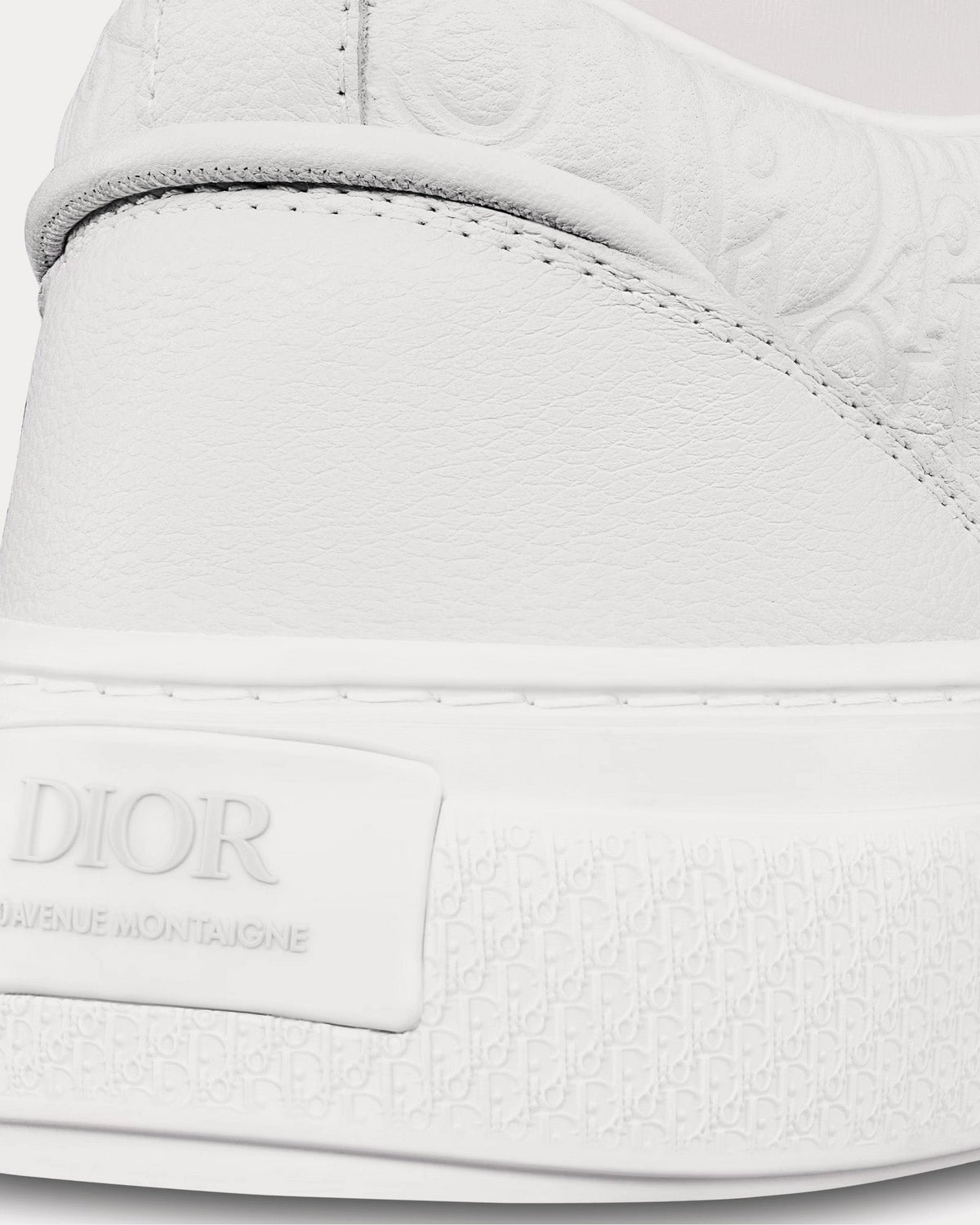B33 White Grained Calfskin and White Dior Gravity Leather Low Top Sneakers