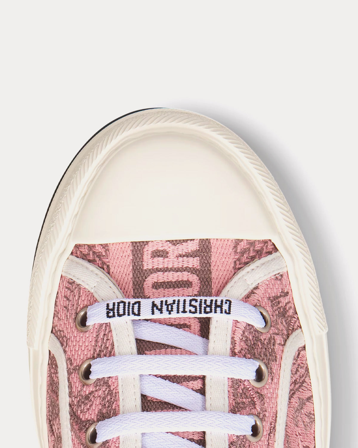 Walk'n'Dior Platform Pink and Gray Embroidered Cotton with Toile de Jouy Sauvage Motif Low Top Sneakers