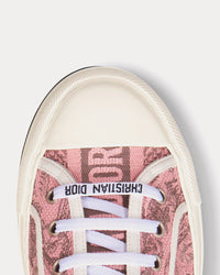 Walk'n'Dior Platform Pink and Gray Embroidered Cotton with Toile de Jouy Sauvage Motif Low Top Sneakers