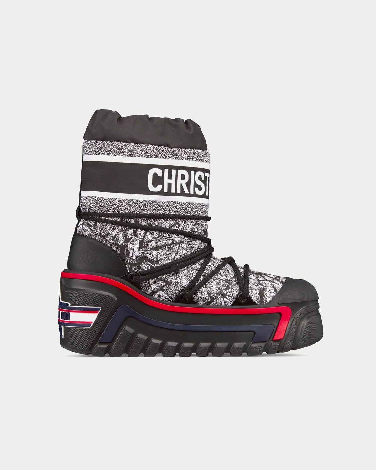 DiorAlps Plan de Paris Shiny Nylon Black / White Après-Ski Boots