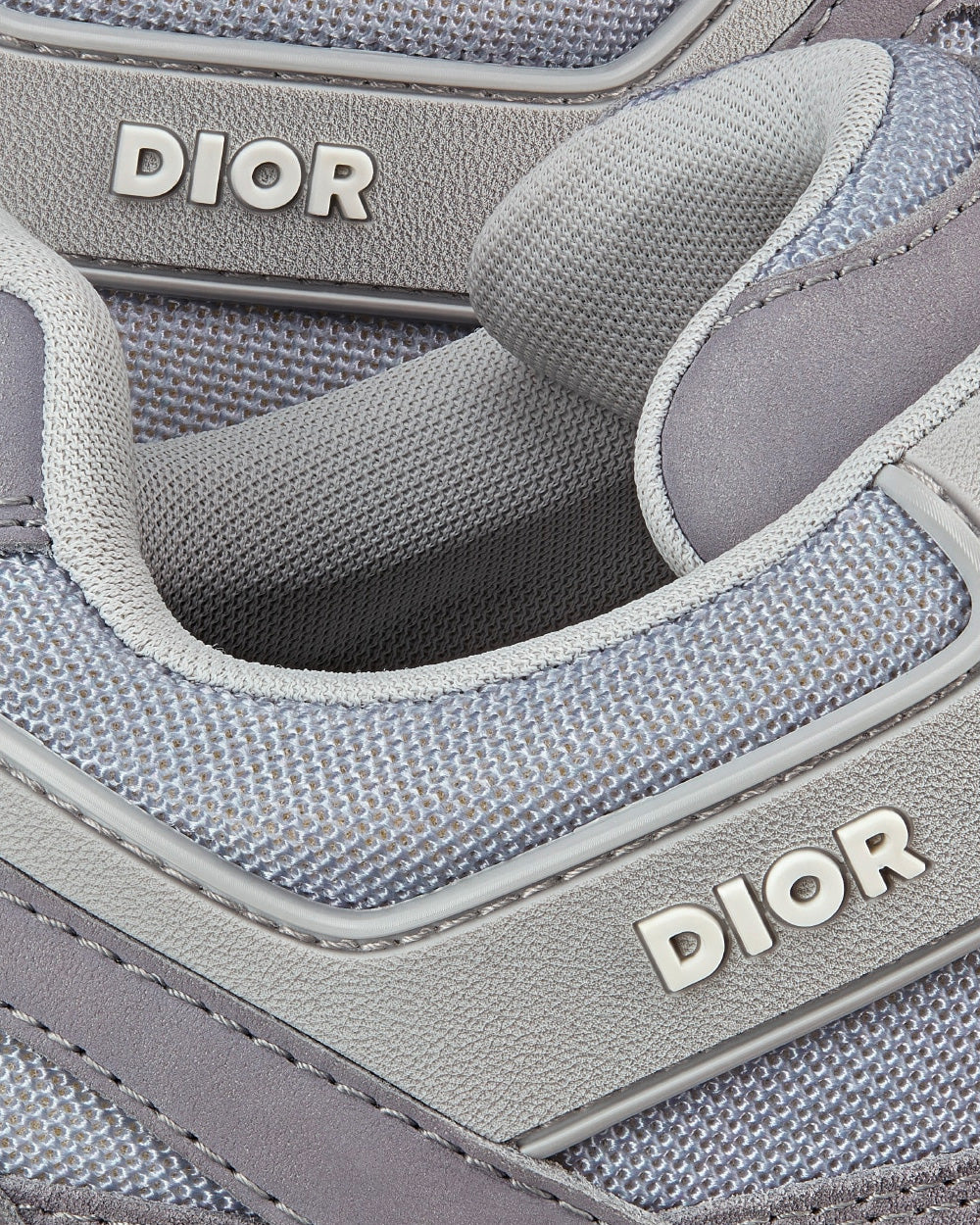 B29 Gray Technical Mesh, Suede and Smooth Calfskin Low Top Sneakers