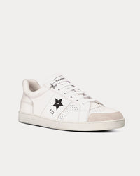 Star White Calfskin and Suede Low Top Sneakers