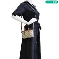 GUCCI Emblem Mini GG Monogram Canvas Tote Bag Beige 855491