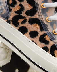 Walk'n'Dior Fur-Effect Knit Printed with Beige Multicolor Mizza Pattern High Top Sneakers