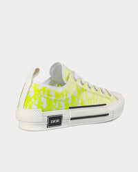 B23 White and Yellow Dior Oblique Canvas Low Top Sneakers