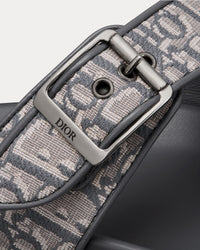 Aqua Dark Grey Dior Oblique Jacquard Sandals
