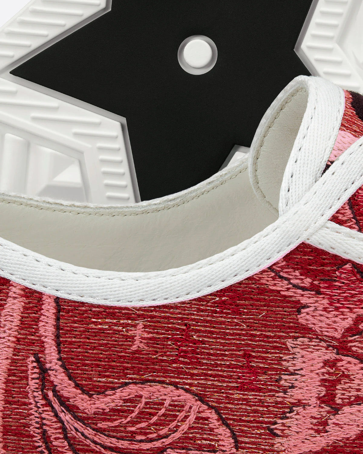 Walk'n'Dior Cherry Red Dior Brocart Embroidered Cotton with Gold-Tone Metallic Thread Low Top Sneakers