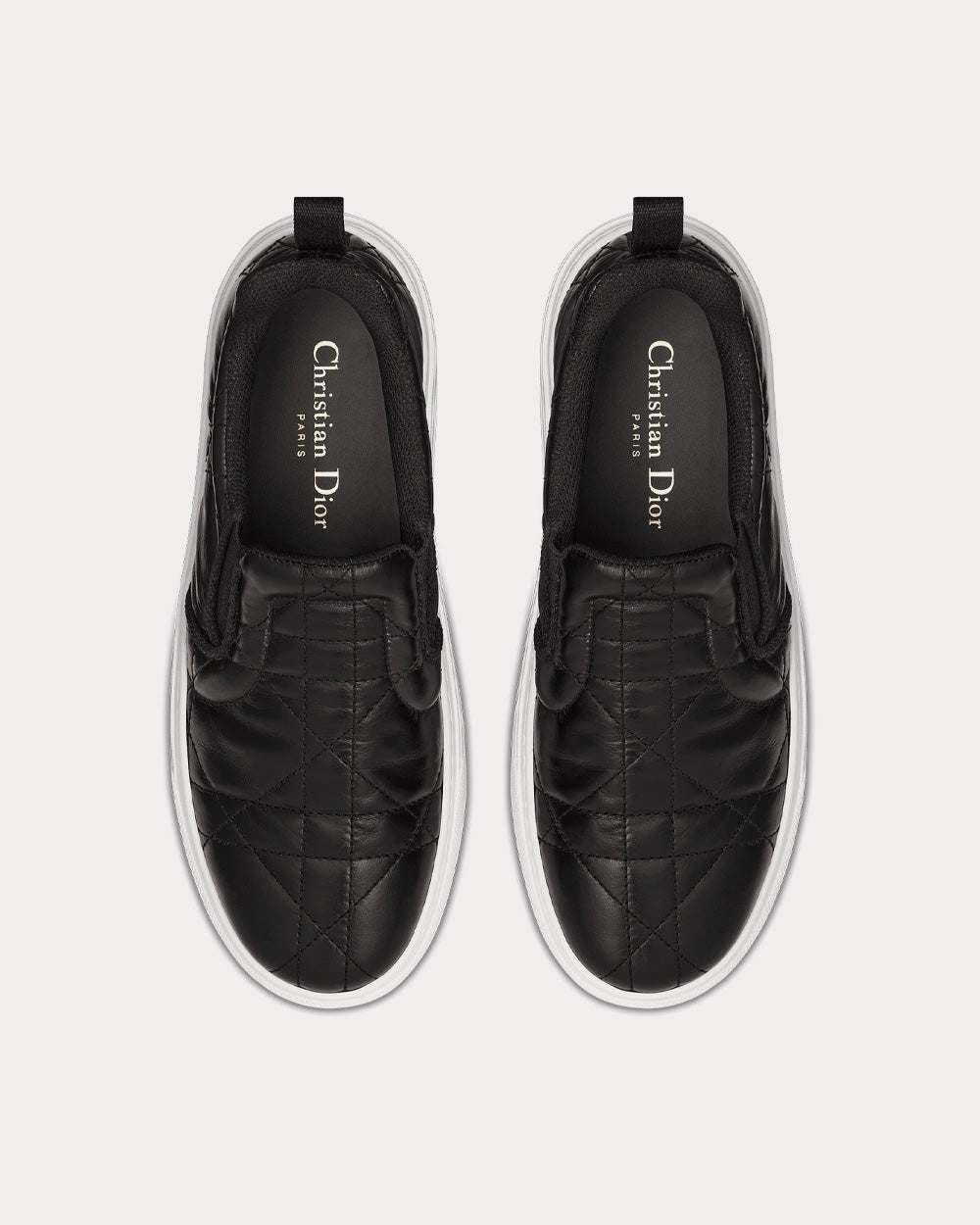 Solar Black Quilted Cannage Calfskin Slip On Sneakers