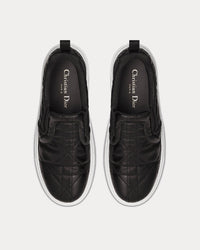 Solar Black Quilted Cannage Calfskin Slip On Sneakers