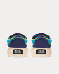 Dior Tears B33 Limited Edition Blue Multicolor Mohair and Navy Blue Suede Low Top Sneakers
