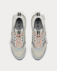 B22 Gray Technical Mesh and Smooth Calfskinn Low Top Sneakers