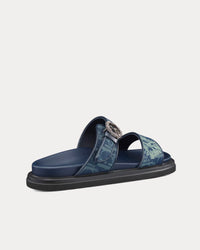 Dior Tears Aqua Blue Dior Oblique and Peace Sign Dior Tears Denim Sandals