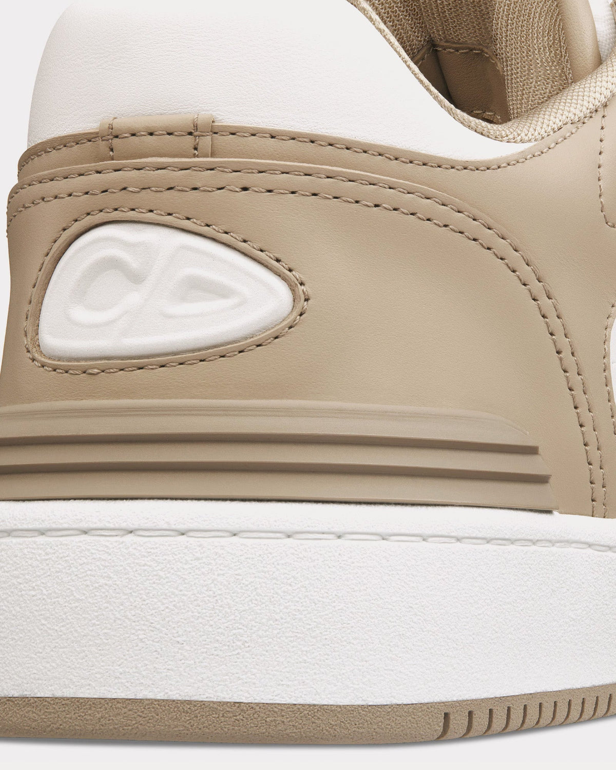 B57 Beige and White Smooth Calfskin with Beige and Black Dior Oblique Jacquard Low Top Sneakers