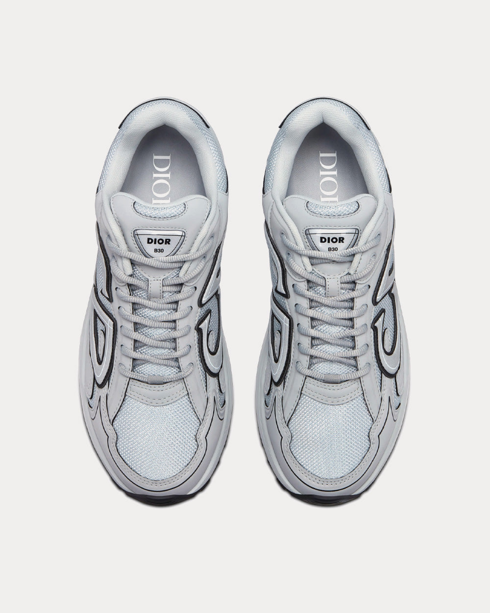 B30 Dior Gray Mesh and Technical Fabric Low Top Sneakers