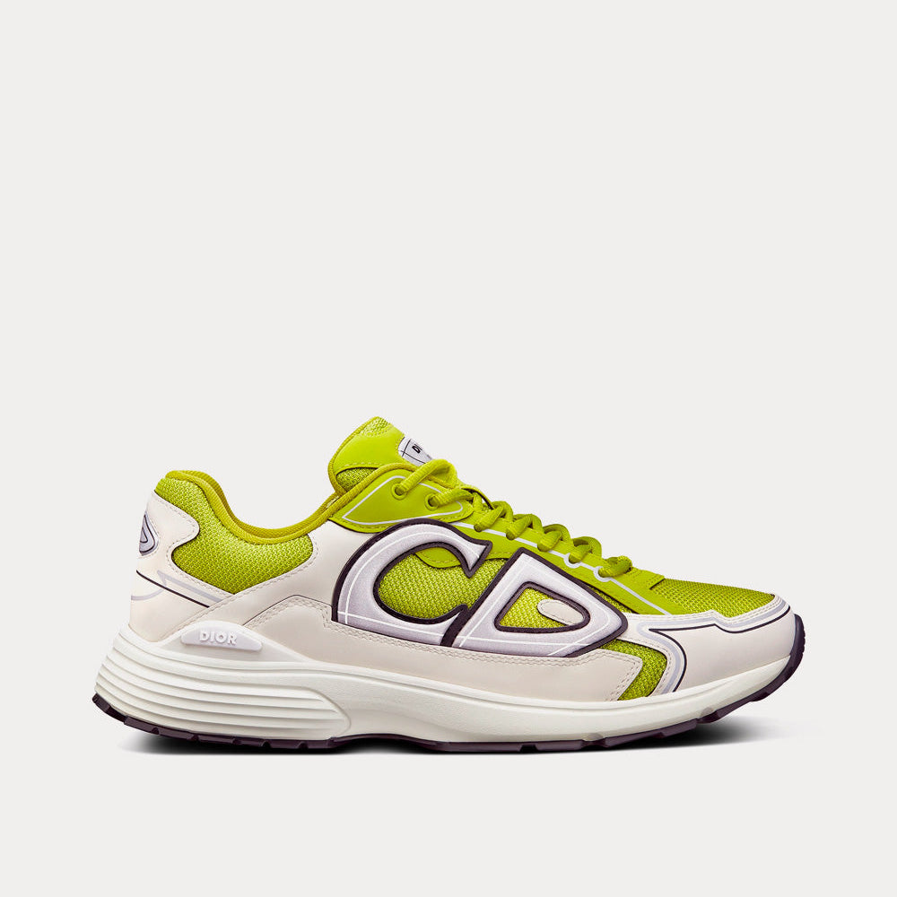 B30 Yellow Mesh and White Technical Fabric Low Top Sneakers