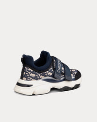 D-Wander Deep Blue Dior Oblique Technical Fabric Low Top Sneakers