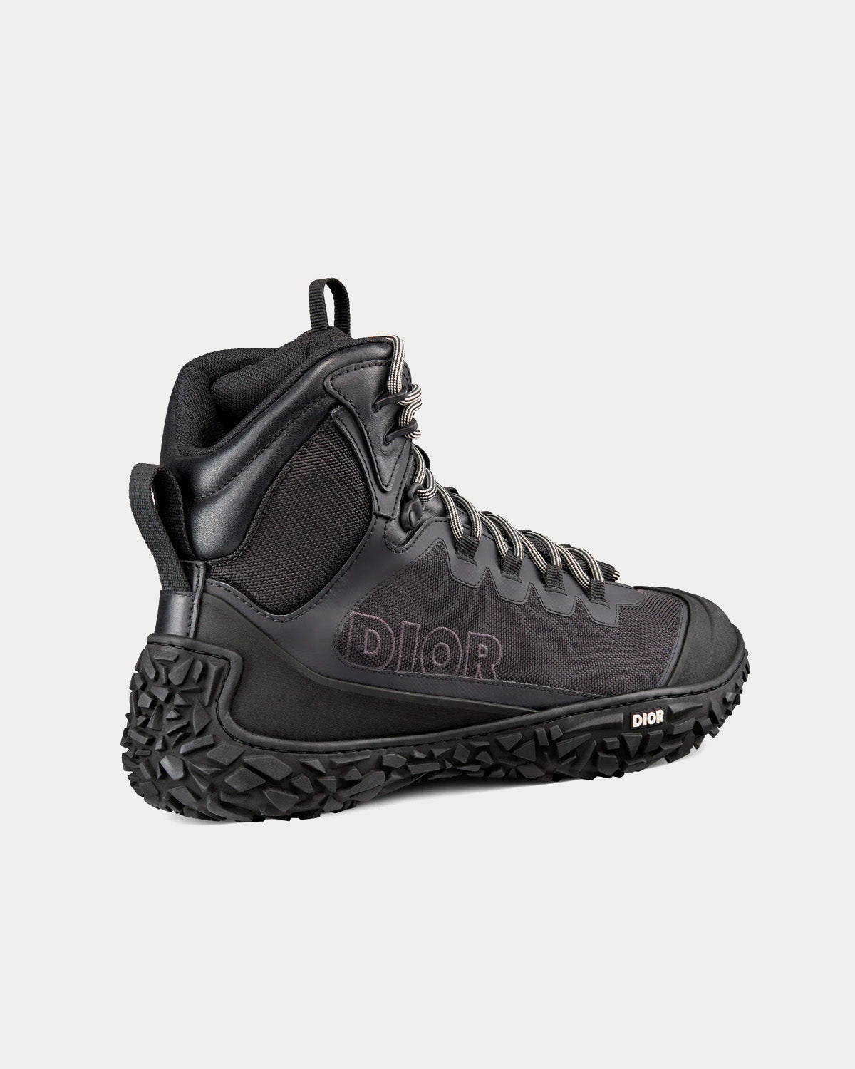 Diorizon Hiking Ankle Boot Black Technical Mesh and Rubber High Top Sneakers
