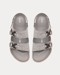 Milano Dior Gray Felted Wool and Nubuck Calfskin Sandals