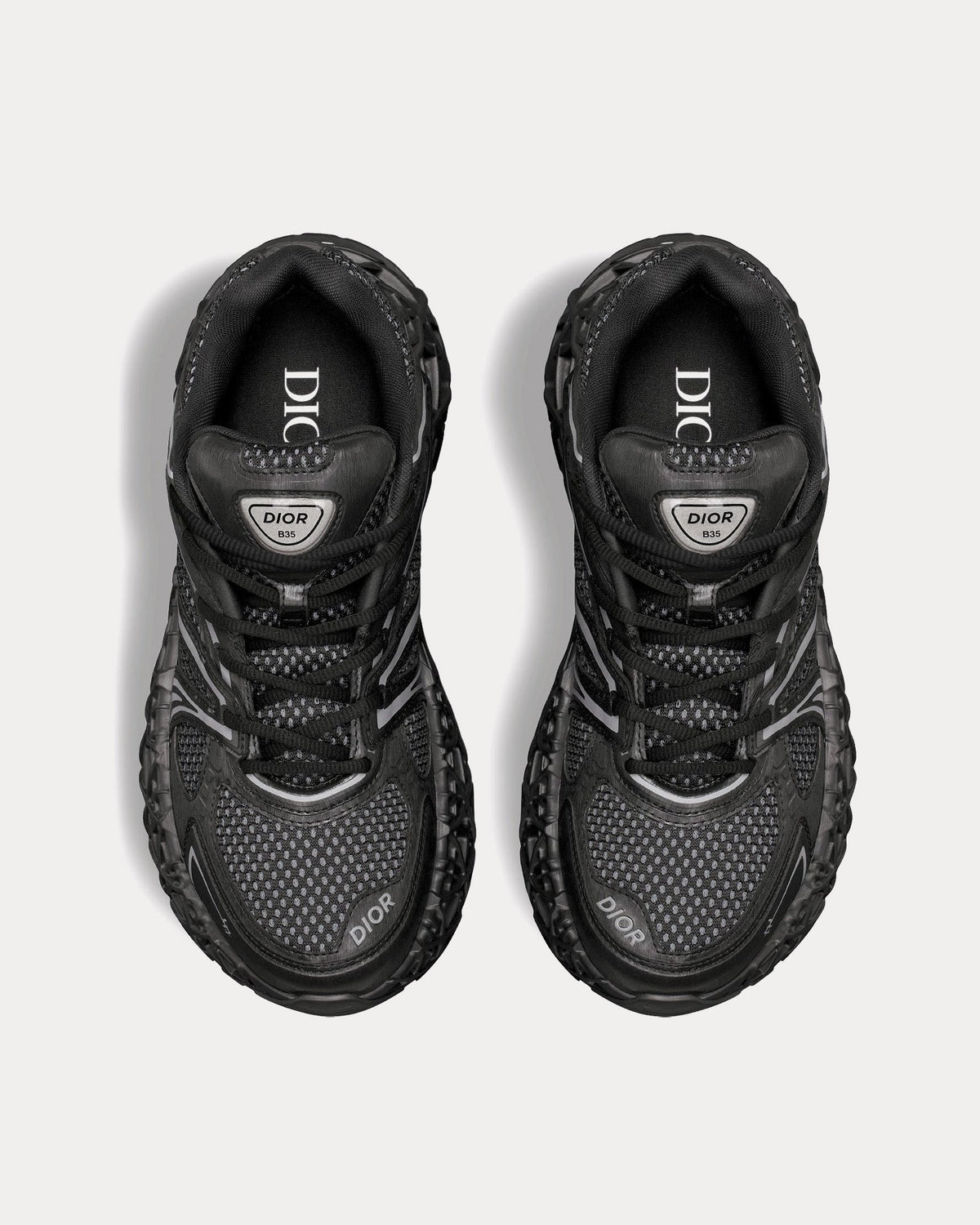 B35 NXXT Black Technical Fabric and Black Technical Mesh Low Top Sneakers