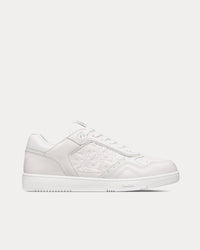B27 White Grained Calfskin and White Dior Gravity Leather Low Top Sneakers