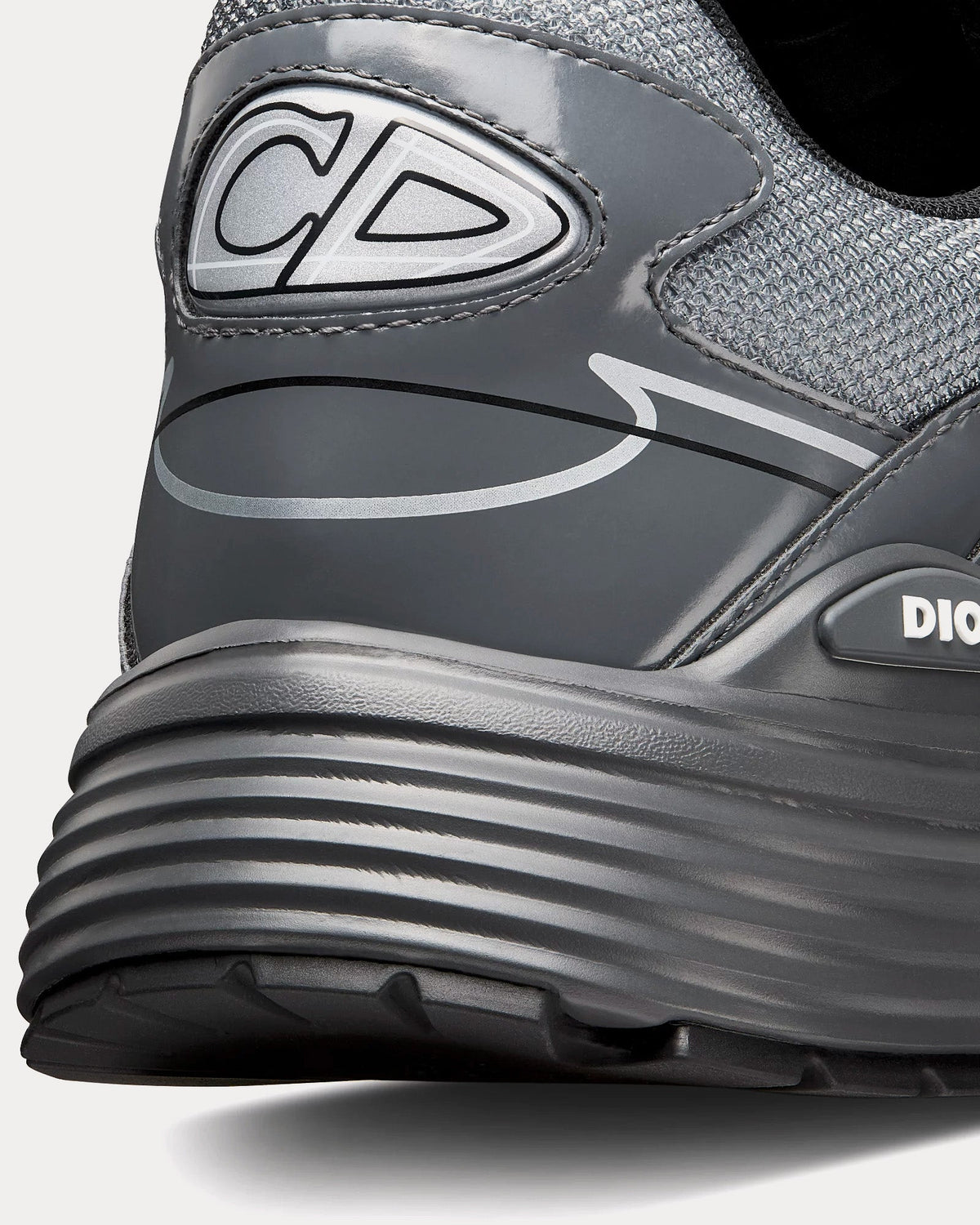 B30 Light Gray Technical Mesh and Gray Brilliant-Finish Technical Fabric Low Top Sneakers